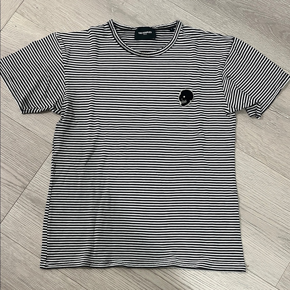 The Kooples Black and White Striped Tee